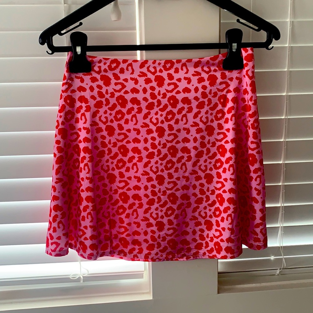 PRINCESS POLLY Pink Cheetah Mini Skirt